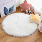 Soft Round Fluffy Rug 30/50/70cm Faux Wool Bedside Chair Mat Round Fluffy Rug Richie's