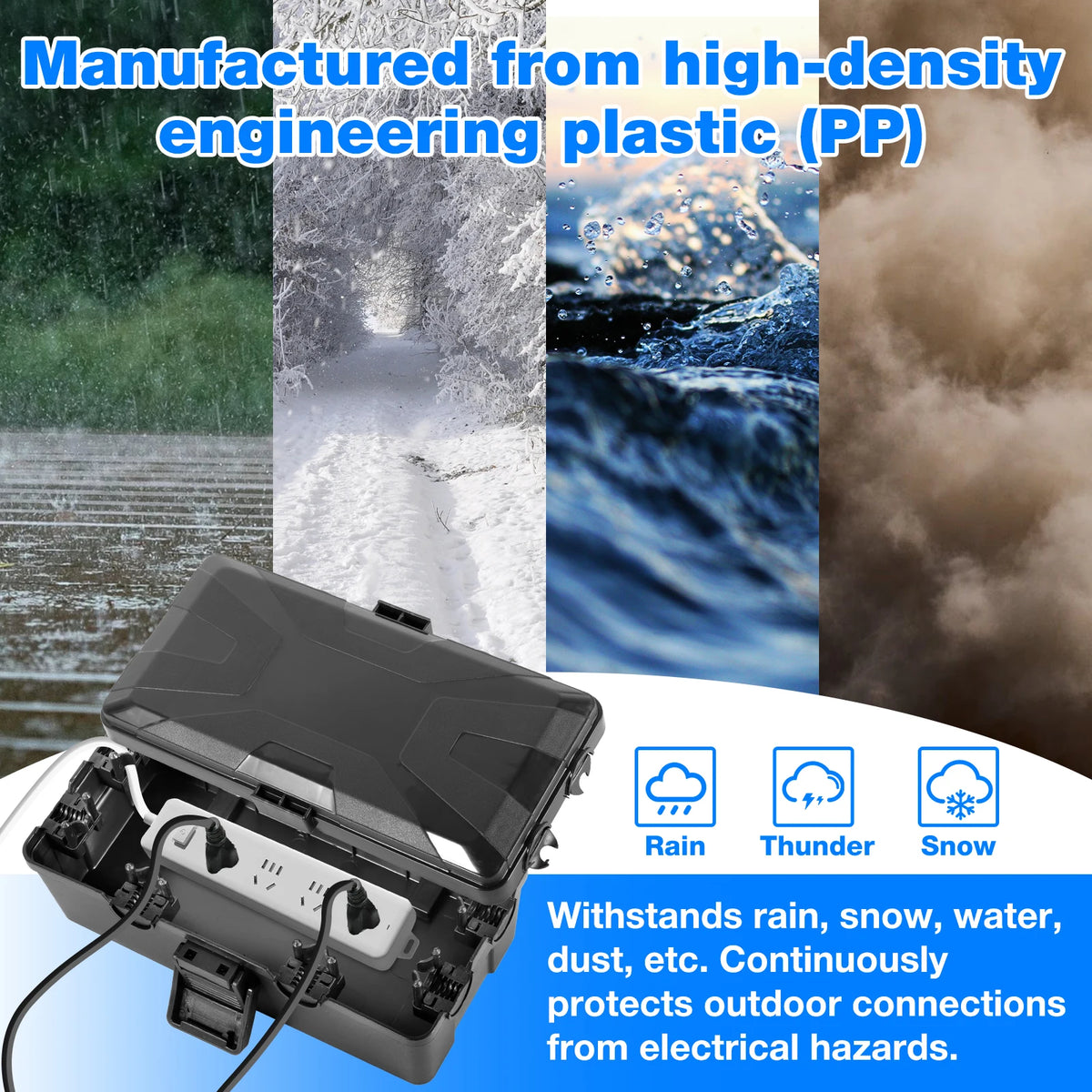 IP54 Waterproof Outdoor Electrical Box & Cord Cover Weatherproof Electrical Box Richie's
