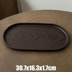 Vintage Oval Tray Walnut Wood Grain Fruit & Dessert Platter Serving Tray Richie's M