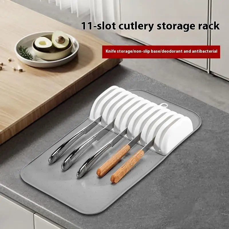 Knife Drawer Organizer Mat – 5 or 11 Slot Non-Slip Knife Drawer Organizer Richie's