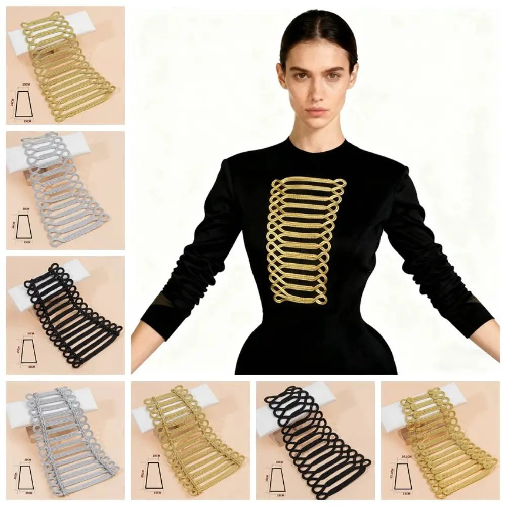 Handmade Gold Cord Baroque Applique Patch – Large Uniform Style Clothing Applique Patch Richie's