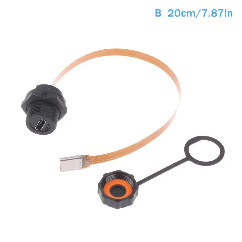Waterproof IP67/IP68 USB Type-C 3.1 Female to Male Flat Cable Waterproof USB Connector Richie's B