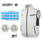 APWIKOGER Cooling Fan Vest – USB Wearable Vest for Summer Outdoor Cooling Fan Vest Richie's Ivory M with fan