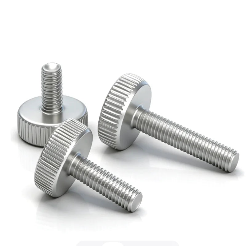 5pcs Stainless Steel Knurled Thumb Screws M3 M4 M5 Flat Head Thumb Screws Richie's