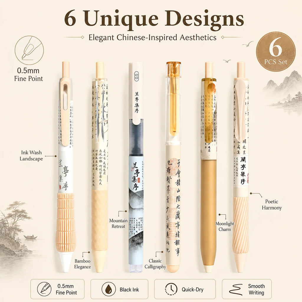 Lanting Preface 0.5mm Black Ink Gel Pen – Calligraphy Writing Pen Gel Pen Richie's