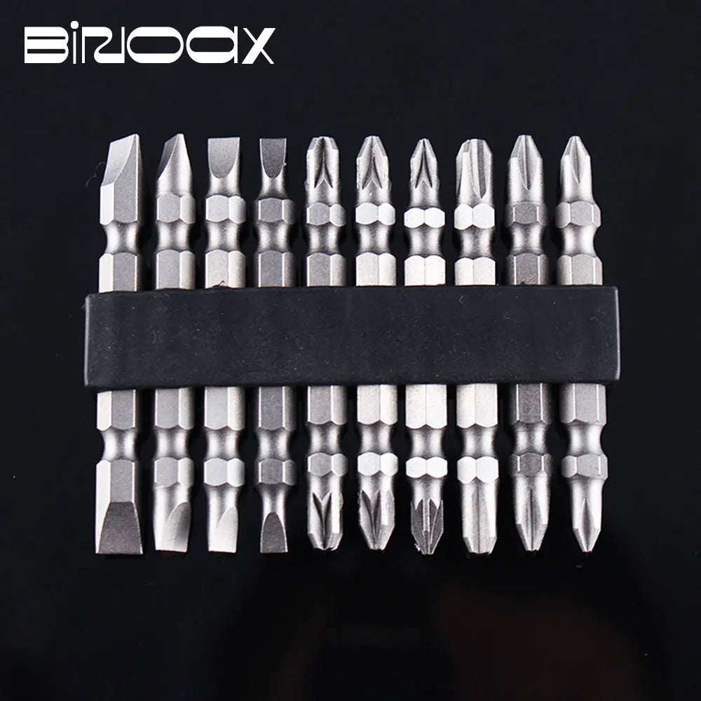 10Pcs Magnetic Double Head Phillips Slotted Screwdriver Bits S2 65mm Screwdriver Bit Set Richie's