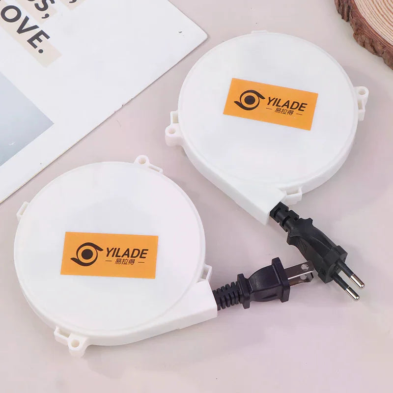 Retractable Power Reel Cable 1.6m | US & EU Plug – 220V Retractable Cable Reel Richie's