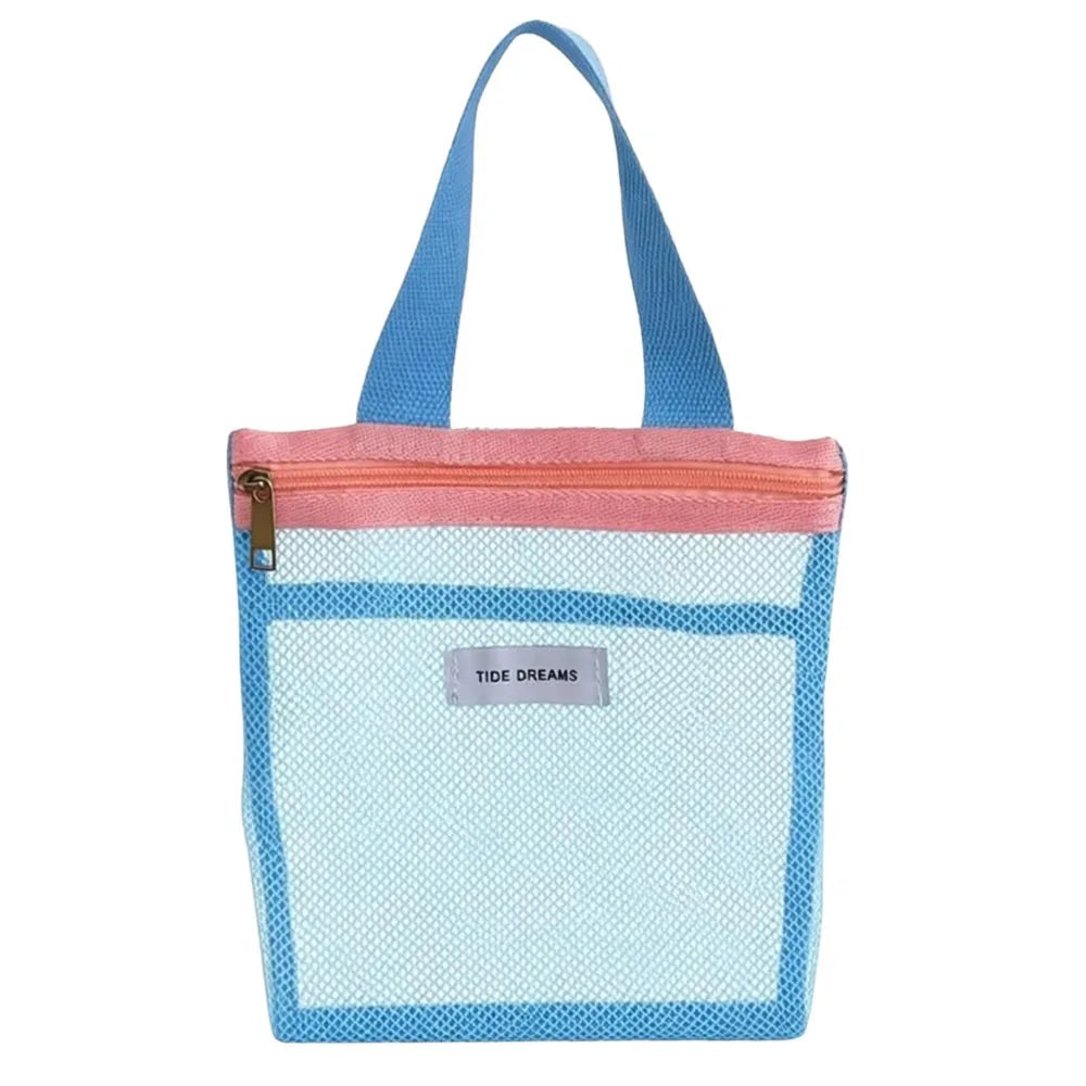 Portable Transparent Mesh Toiletry & Makeup Bag – 5 Colors Mesh Toiletry Bag Richie's Blue