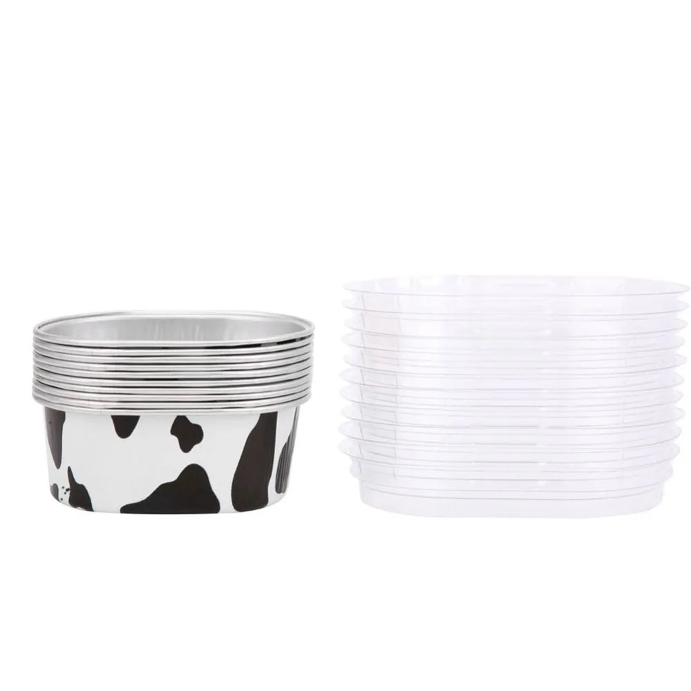 100pcs 68ml Oval Aluminum Foil Cheesecake Baking Cups Foil Baking Cups Richie's White