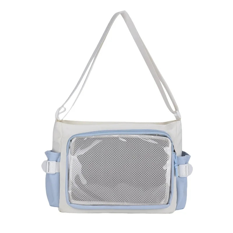 Transparent Ita Crossbody Bag – Large Capacity Shoulder Bag Crossbody Shoulder Bag Richie's white blue 37x24x15cm
