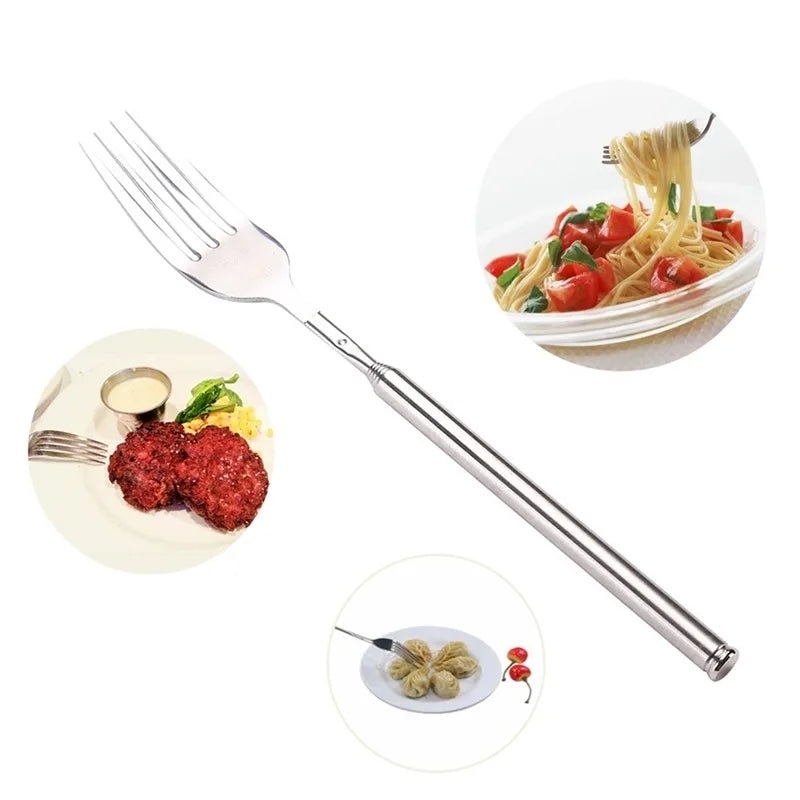 Telescopic Extendable Stainless Steel Fork – BBQ, Fruit & Dessert Extendable Cutlery Fork Richie's