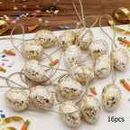 16pcs Easter Golden Foil Egg Hanging Ornaments | Plastic Décor Easter Hanging Ornaments Richie's 16pcs