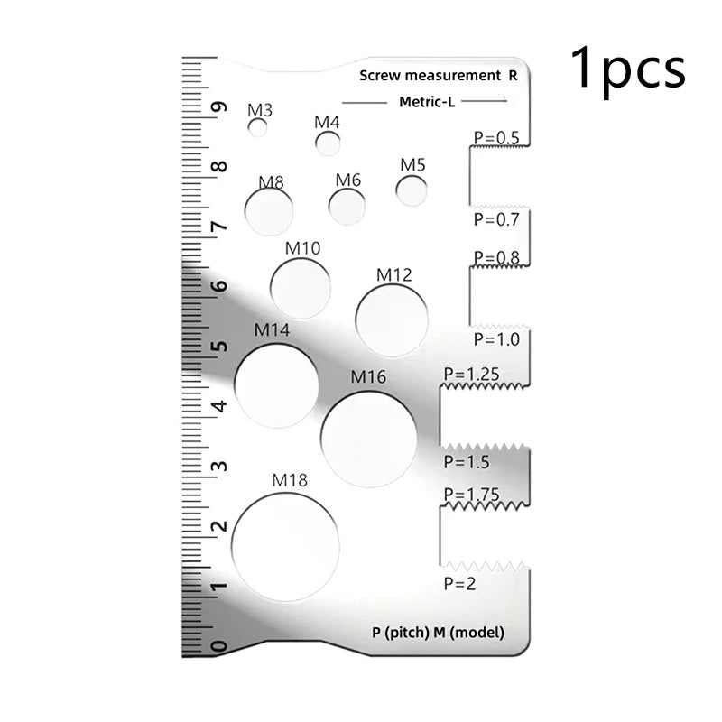 Stainless Steel Thread Gauge Screw Pitch Checker Metric Tool Thread Gauge Tool Richie's 1pc