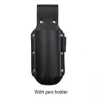 PU Leather Beer Bottle Waist Holster Belt Bag with Pen Holder Waist Belt Bag Richie's Black