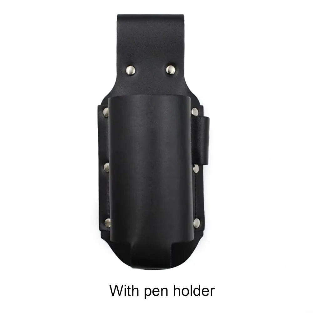PU Leather Beer Bottle Waist Holster Belt Bag with Pen Holder Waist Belt Bag Richie's Black