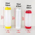 Double Head Squeeze Sauce Bottles 16oz 20oz 24oz – Food Grade PP Condiment Squeeze Bottle Richie's