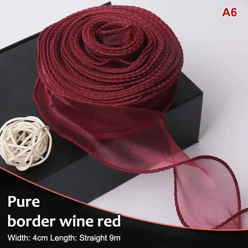 10 Yards Organza Wavy Edge Ribbon 4cm – Bouquet & Gift Wrap Craft Ribbon Richie's A6 10yard
