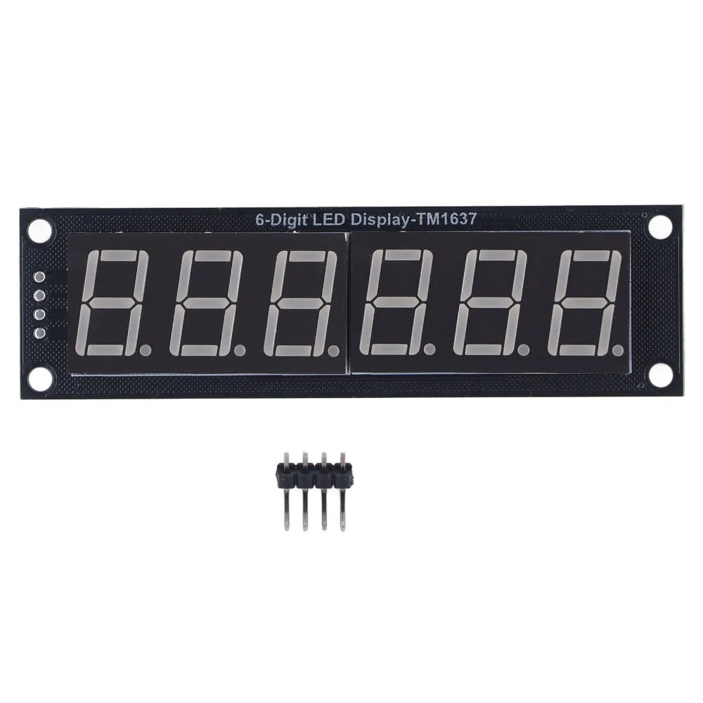 6-Digit 7-Segment Green LED Display Module TM1637 Driver IC LED Display Module Richie's WHITE