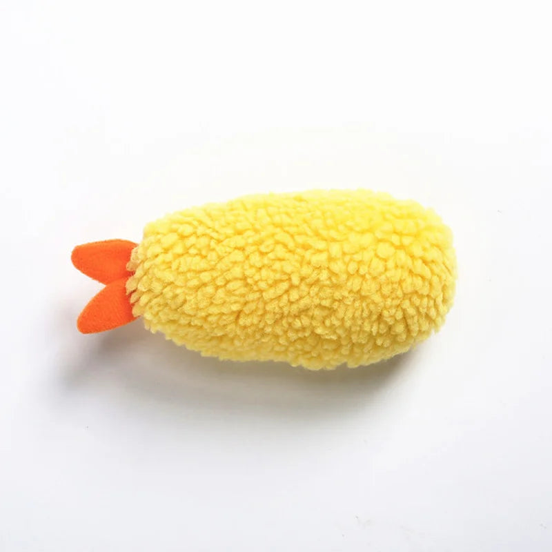 Shrimp Shape Dog & Cat Chew Toy – Fleece Interactive Toy Interactive Pet Toy Richie's 1pc