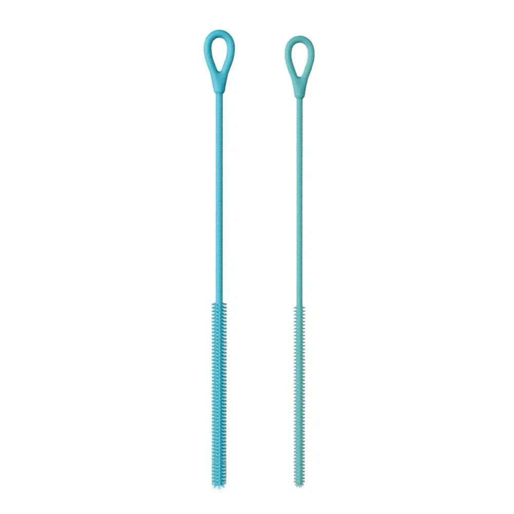 2PCS Silicone Straw Cleaning Brushes 25cm – Food-Grade 6mm & 9mm Straw Cleaning Brush Richie's Blue
