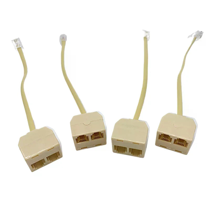 RJ11 Telephone Splitter 6P4C 1 Male to 2 Female Adapter Phone Jack Splitter Richie's