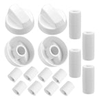 4-Pack Universal Gas Stove Control Knobs with 12 Adapters Stove Control Knobs Richie's White
