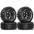 Redspider 1.9" 95mm RC Climbing Car Wheel Hub Tires Set of 4 RC Car Wheel Tires Richie's Black