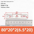 304 Stainless Steel Double Hole Flat Gasket Straight Plate Metal Flat Gasket Richie's 80x20x2cm A