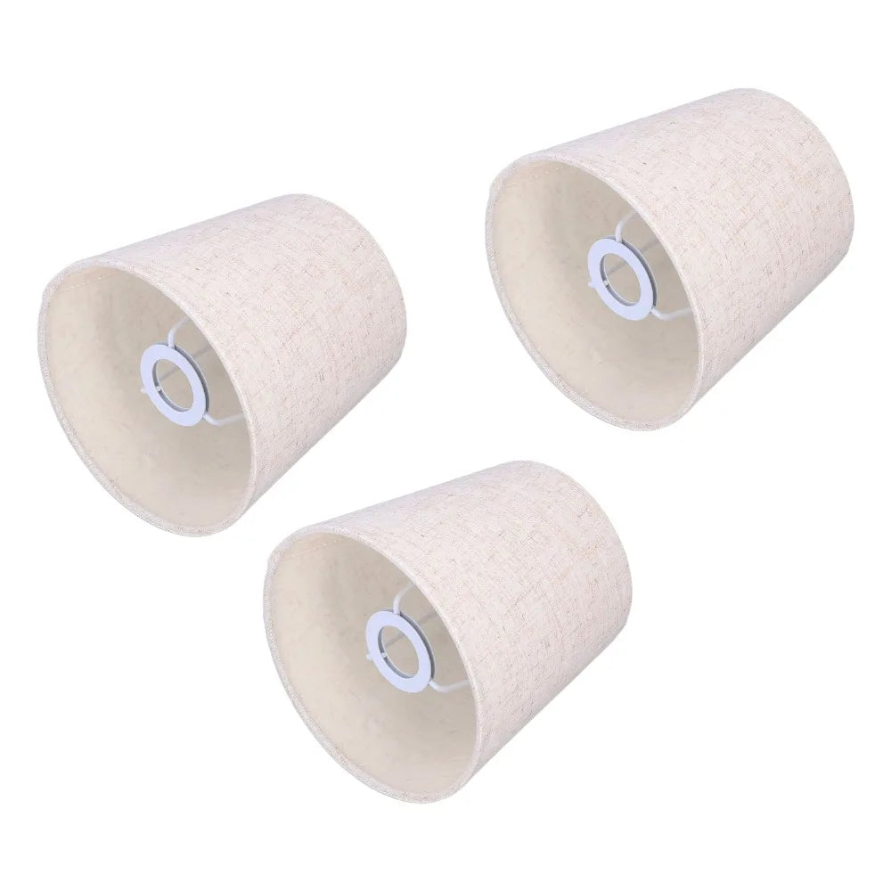 3-Pack Flaxen Linen Clip-On Lamp Shades 4.3" | E14 Compatible Fabric Lamp Shade Richie's