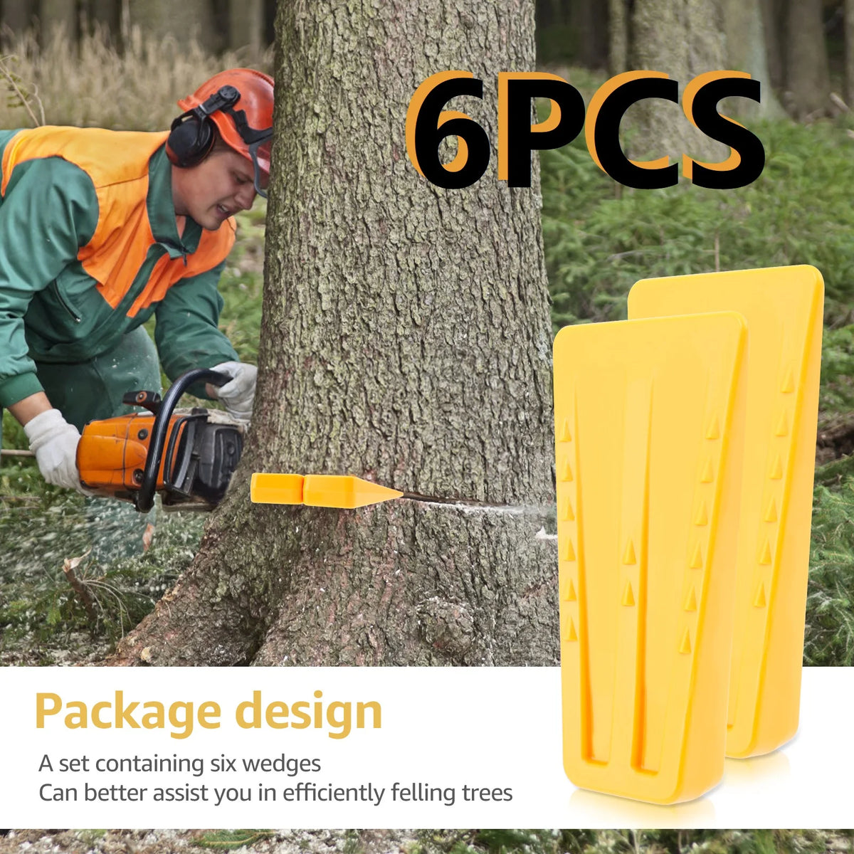 6-Piece Plastic Tree Felling Wedges – Chainsaw Logging Set Tree Felling Wedges Richie's