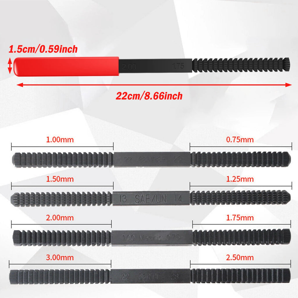 Toorise Metric Thread Repair File – 8-Pitch Steel Restorer Thread Repair File Richie's