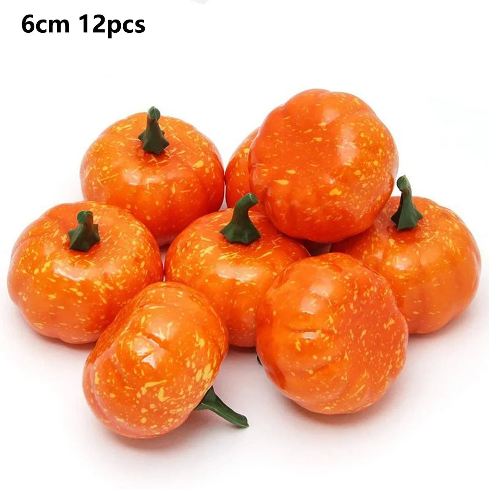 5-Pack Mini Foam Artificial Pumpkins – Halloween Fall Decor Halloween Decor Richie's Orange 6cm 12pcs as show