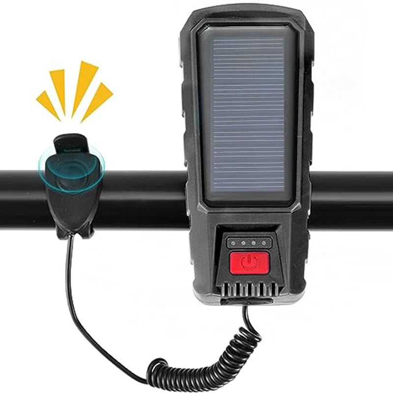 Solar Bike Headlight with 130dB Horn – 400LM, 3 Modes Bike Headlight Richie's