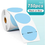 Phomemo 1000pcs Round Thermal Shipping Labels Rainbow Stickers Thermal Shipping Labels Richie's 750pcs Blue
