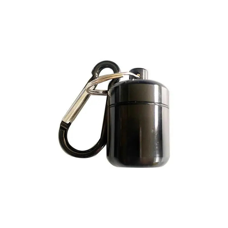 Waterproof Mini Pill Box Keychain – Aluminum Sealed Container Keychain Pill Box Richie's Black