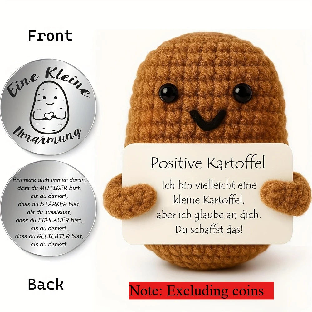 Pocket Hug & Positive Potato Crochet Kit | Lucky Charm Gift Crochet Craft Kit Richie's brown 1pc