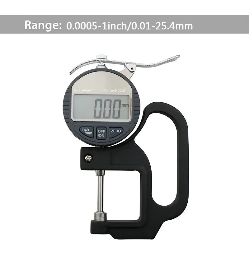 FTBTOC Digital Thickness Gauge 0–25.4mm Electronic Micrometer Digital Thickness Gauge Richie's 0-25.4mm 0.01mm