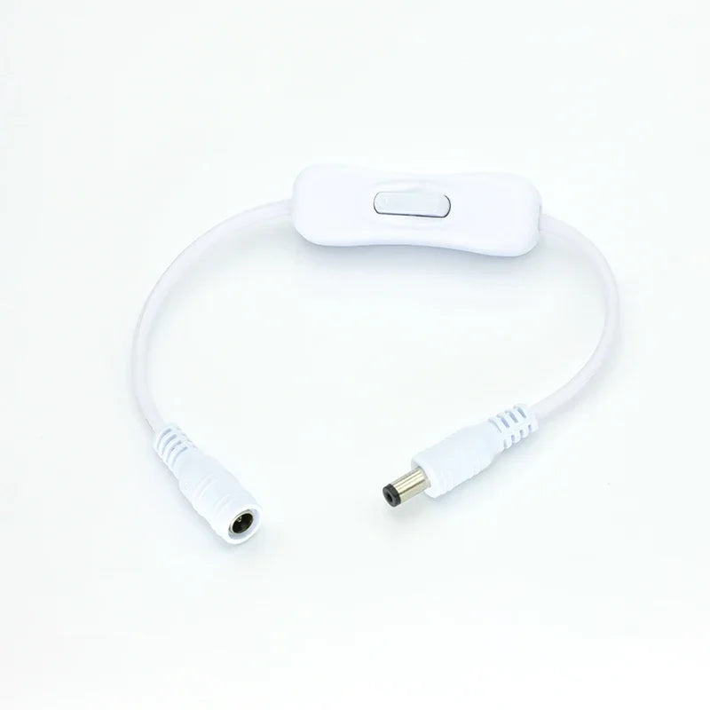 Inline DC On/Off Switch 5.5x2.1mm Connector 5V 12V 24V Cable DC Inline Switch Richie's White DC Switch