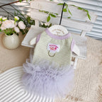 Striped Knit Dog Tulle Dress – Breathable Puppy Ballet Skirt Dog Dress Richie's