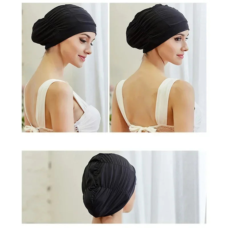 Elastic Swim Cap for Long Hair – Unisex Turban Bathing Cap Swim Cap Richie's