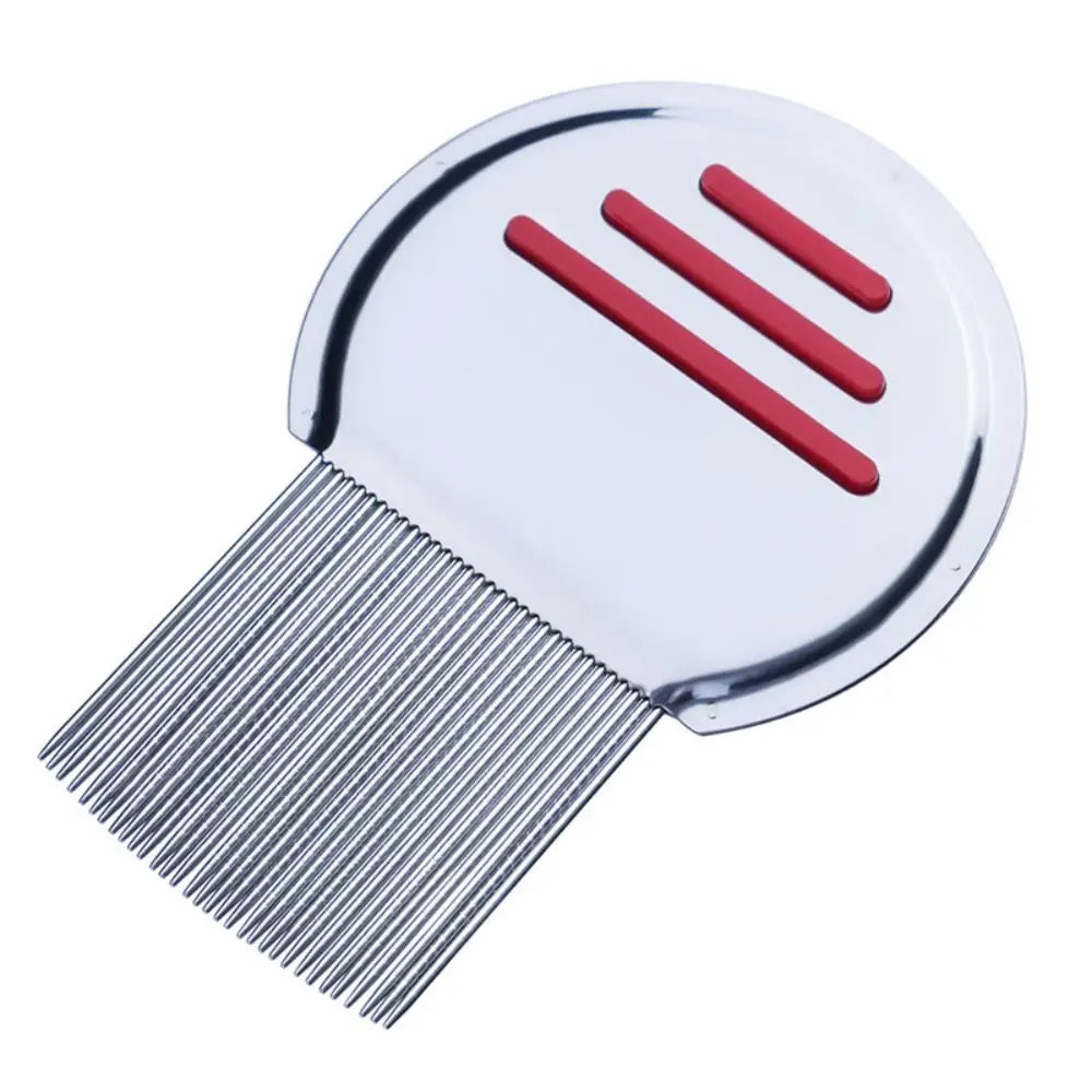 Stainless Steel Lice & Nit Comb – Fine Tooth, Anti-Slip Lice Nit Comb Richie's red