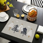 Christmas Tree Placemats Rectangular Holiday Set 2/4/6 Pcs Holiday Placemats Richie's