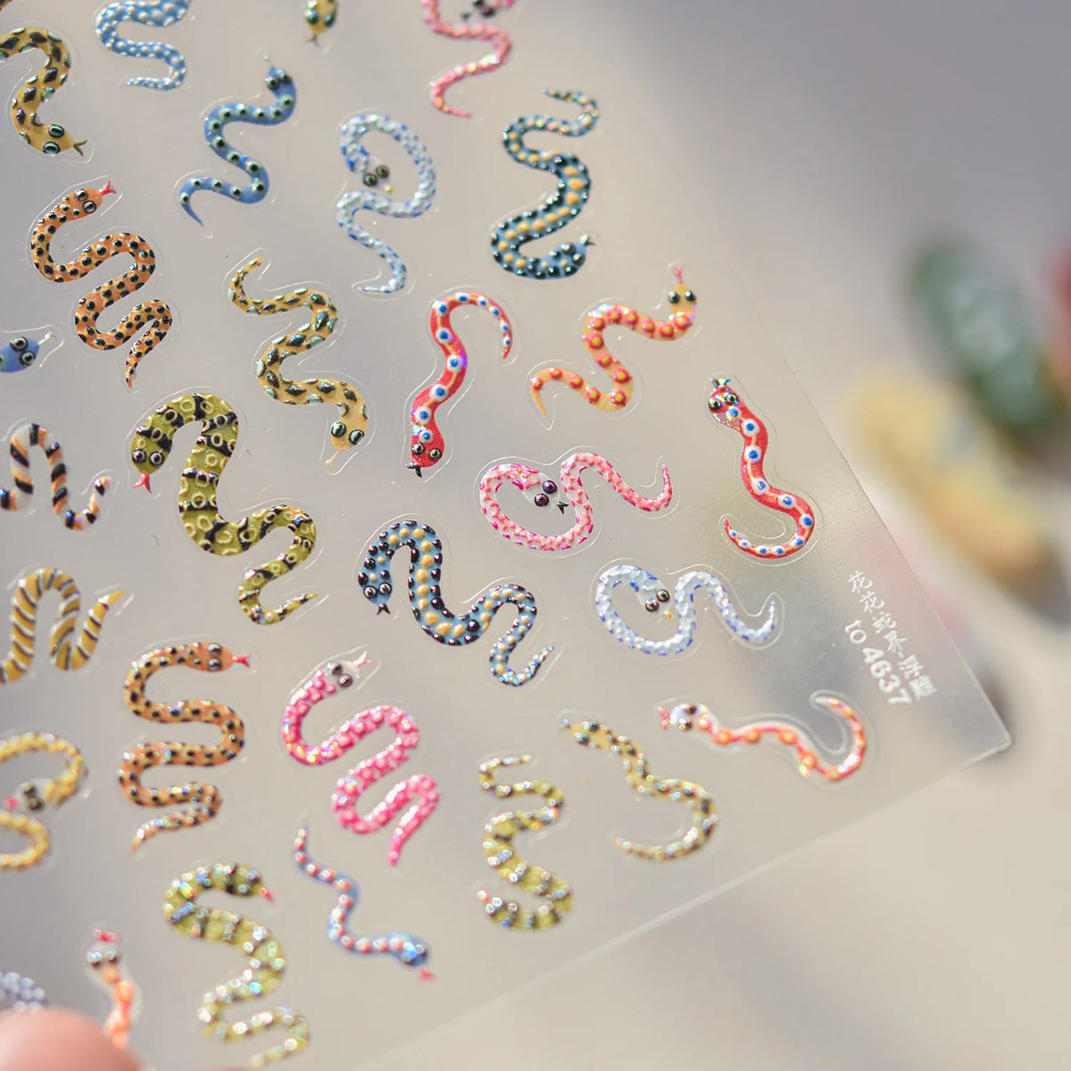Cartoon Snake & Flower Nail Art Stickers – Self-Adhesive DIY Nail Art Stickers Richie's