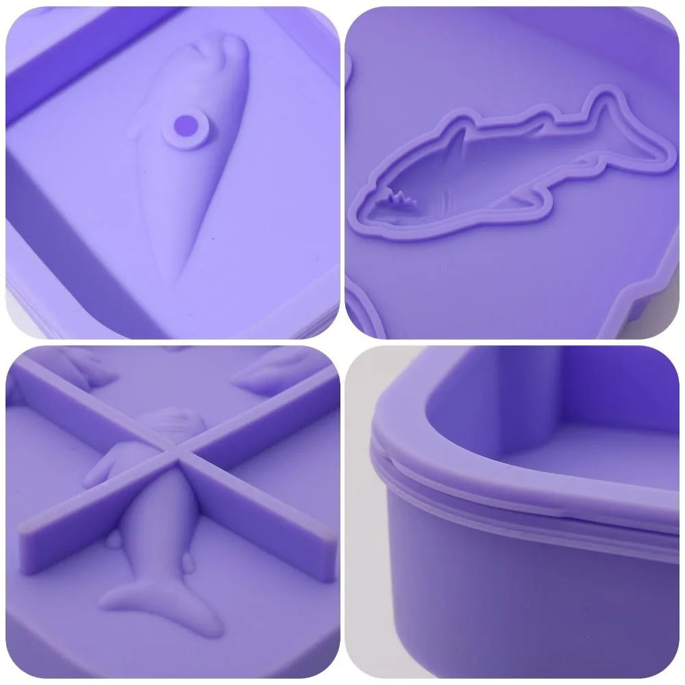 Shark Ice Cube Mold – 4-Cavity Food-Grade Silicone Ice Maker Ice Cube Mold Richie's