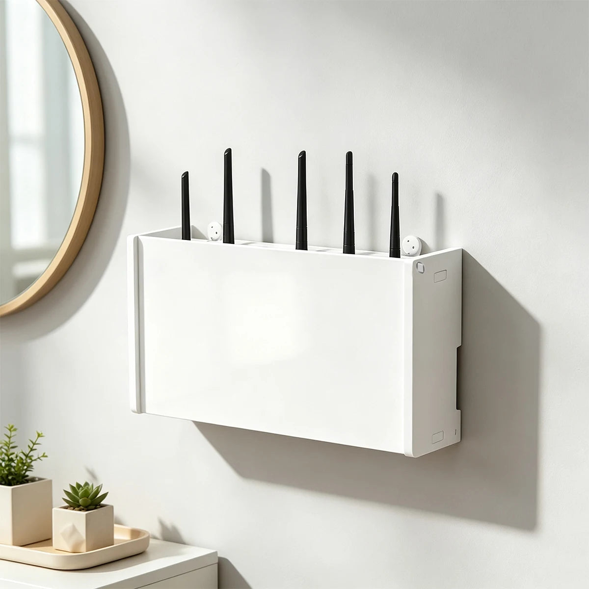 Wall Mount Router Storage Box – WiFi Modem Cable Organizer Cable Organizer Box Richie's Default Title