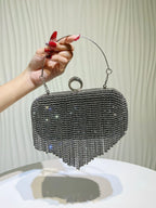 Diamond Tassel Evening Clutch Bag – Women's Party Chain Handbag Evening Clutch Bag Richie's Black