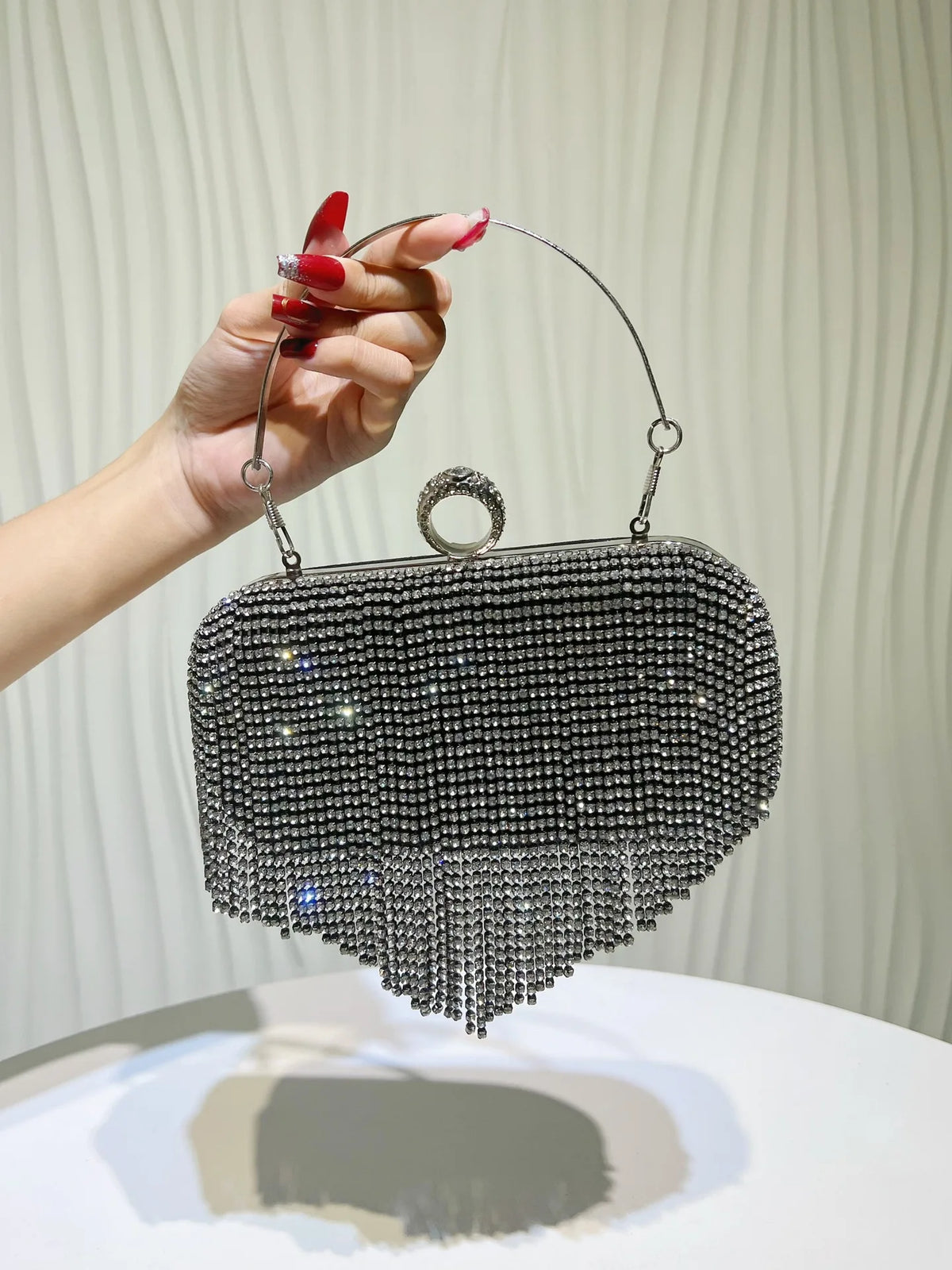 Diamond Tassel Evening Clutch Bag – Women's Party Chain Handbag Evening Clutch Bag Richie's Black