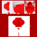10Pcs Chinese Paper Honeycomb Lanterns – Spring Festival Decor Paper Honeycomb Lanterns Richie's
