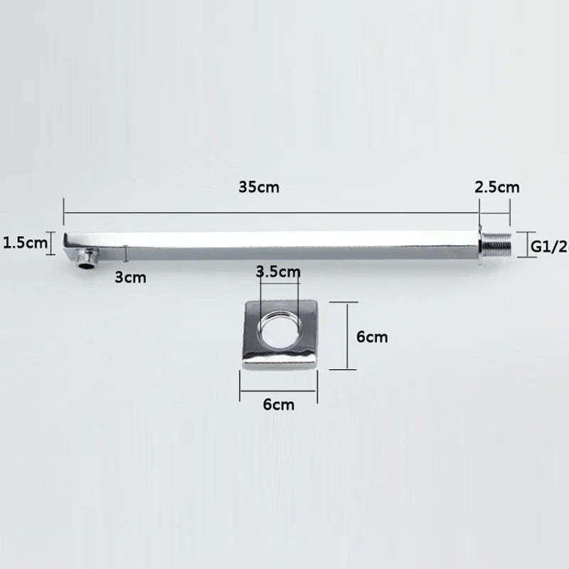 HOBHE Matte Black 38cm Concealed Wall-Mounted Shower Arm Shower Arm Richie's