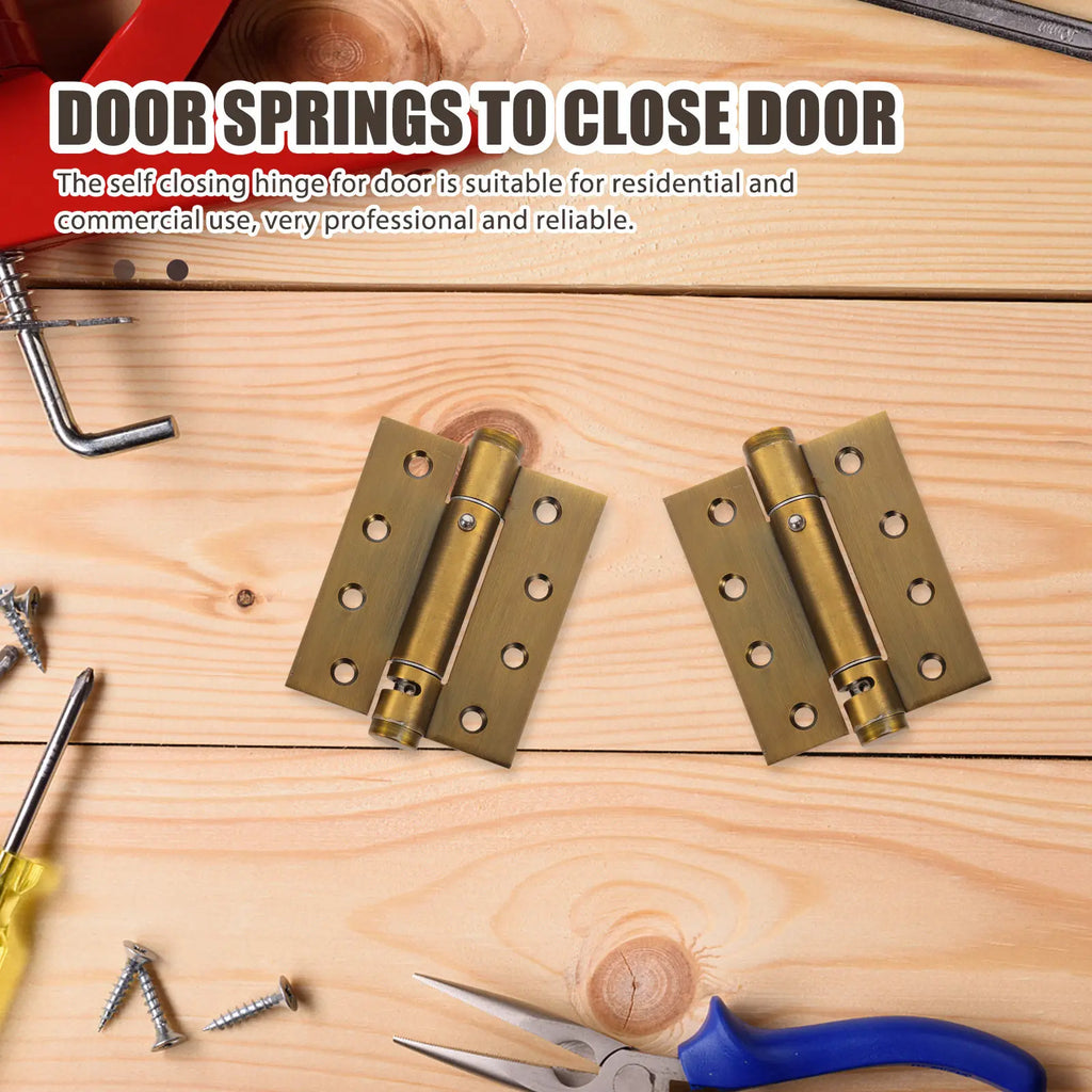 2Pcs Heavy Duty Self Closing Door Hinges – Adjustable Spring Self Closing Hinges Richie's